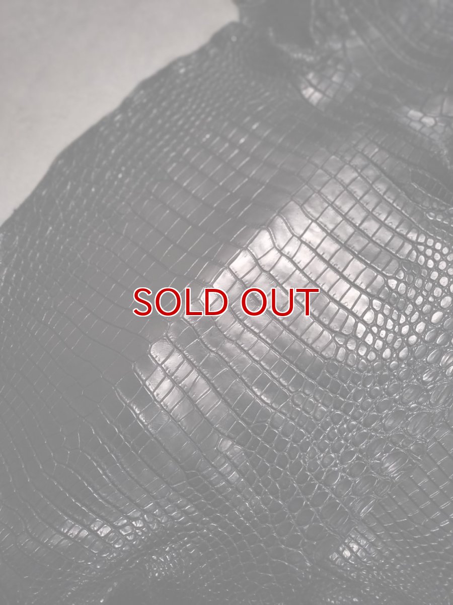 画像2: 【お客様専用】スモールクロコダイル　ブラック　45　ポロサス　ワニ革　クロコダイル革　2枚 (2)