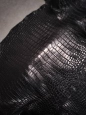 画像2: 【お客様専用】スモールクロコダイル　ブラック　45　ポロサス　ワニ革　クロコダイル革　2枚 (2)