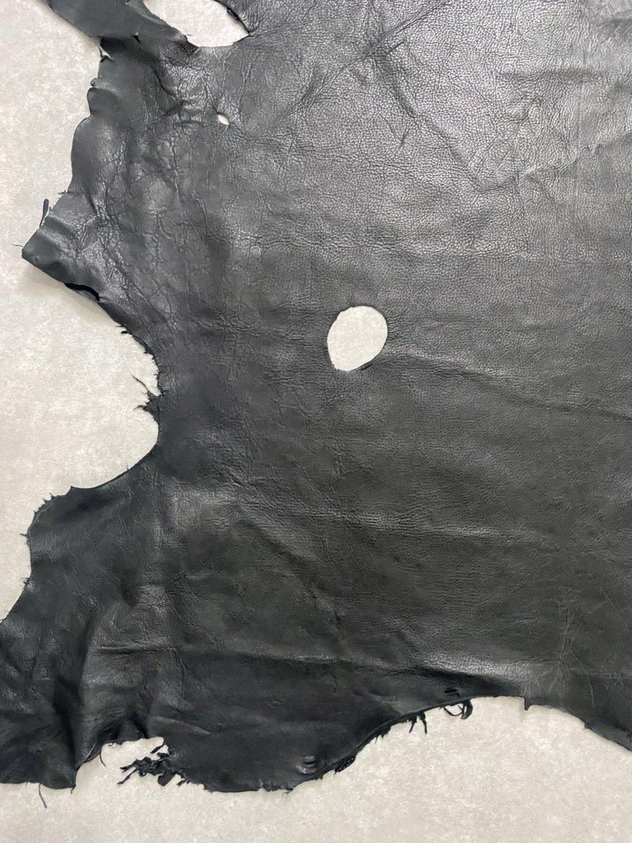 画像9: エゾシカ革 ブラック ディアー (9)
