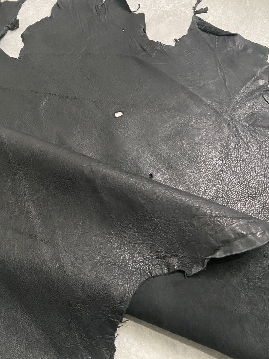 画像4: エゾシカ革 ブラック ディアー (4)