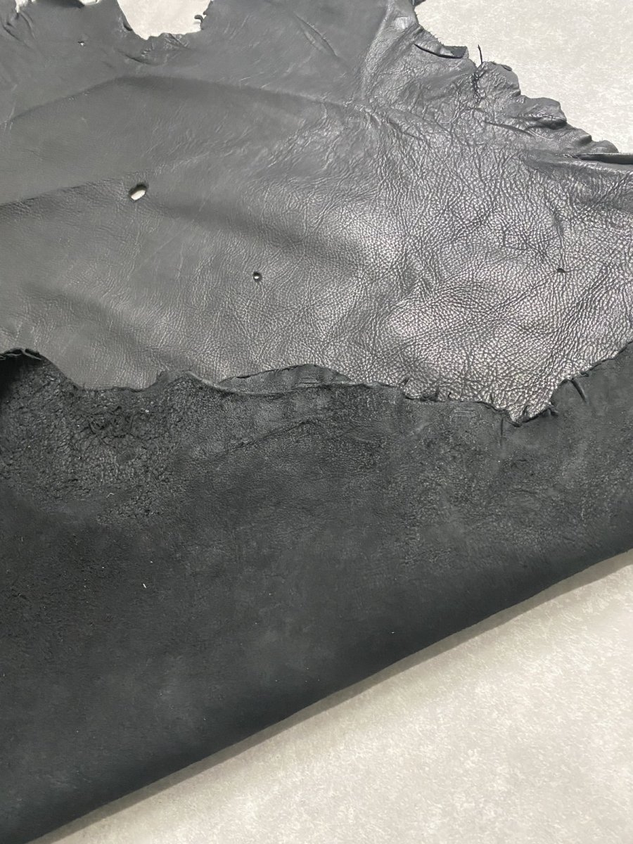 画像11: エゾシカ革 ブラック ディアー (11)