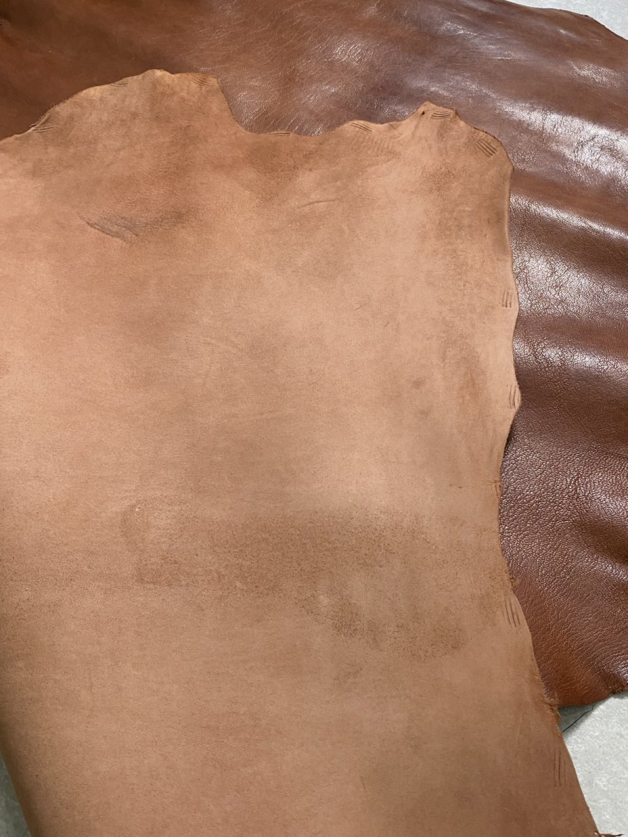 画像7: アッシュゴート　ブラウン　山羊革　レザークラフト (7)