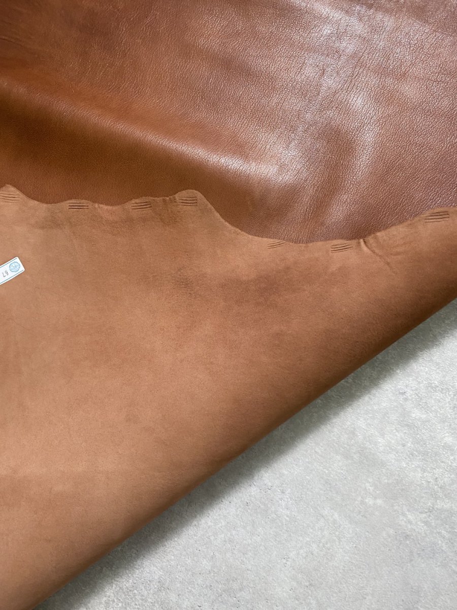 画像7: アッシュゴート　ブラウン　山羊革　レザークラフト (7)