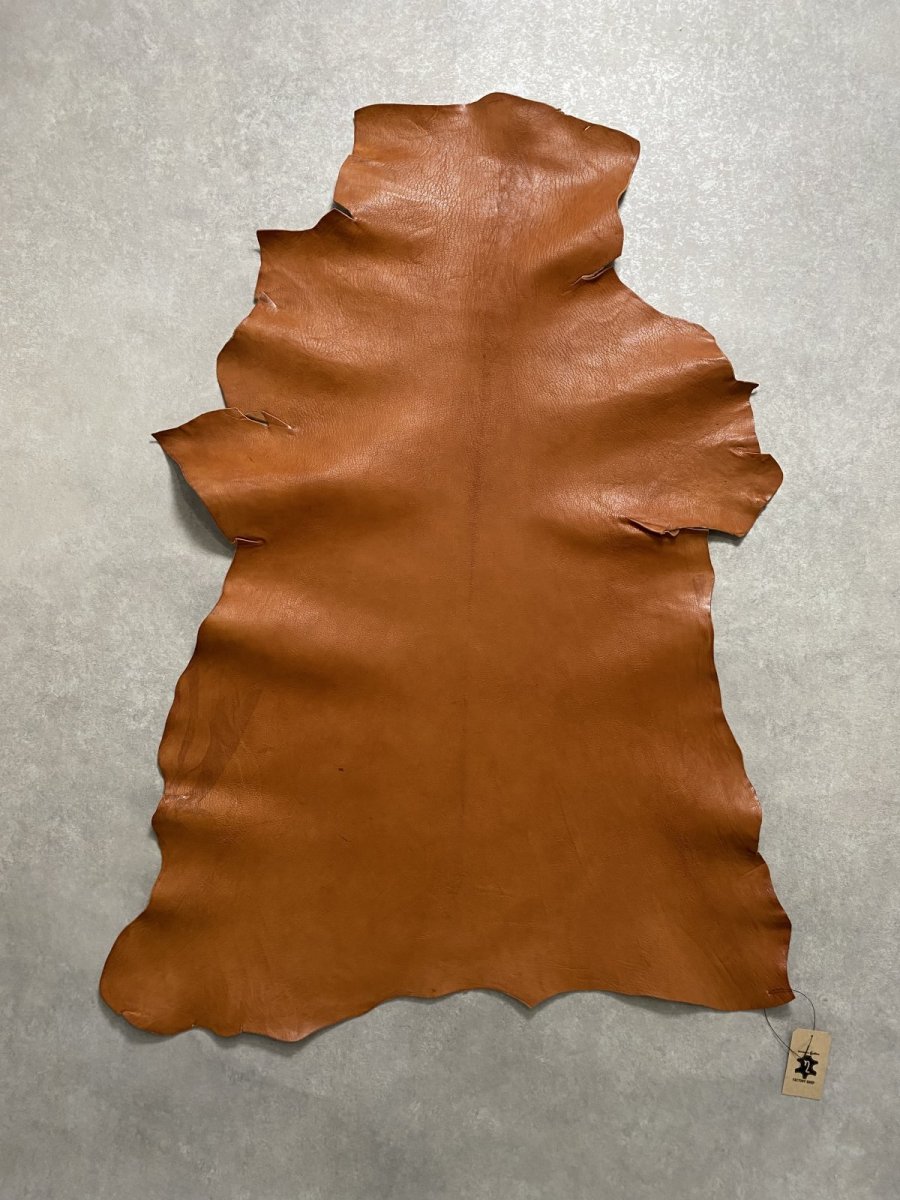 画像1: ヌメゴートシュリンク　キャメル　山羊革　レザークラフト (1)