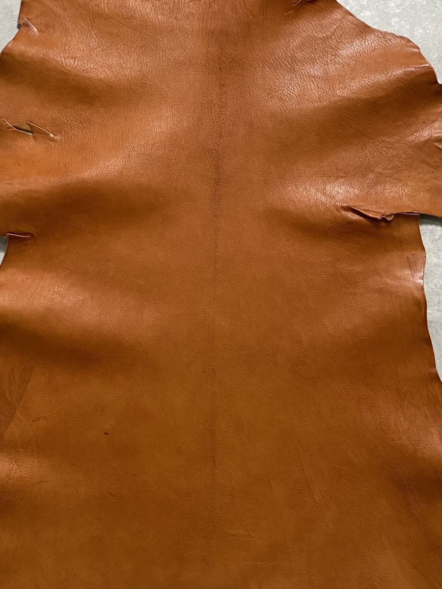 画像3: ヌメゴートシュリンク　キャメル　山羊革　レザークラフト (3)