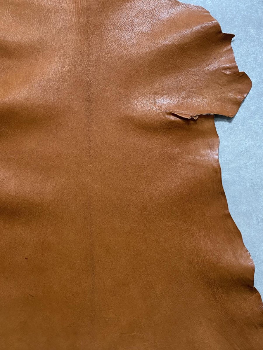 画像6: ヌメゴートシュリンク　キャメル　山羊革　レザークラフト (6)