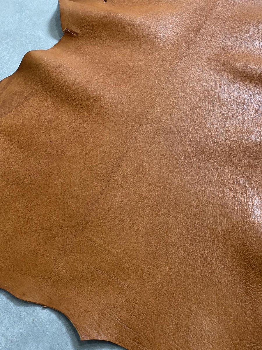 画像9: ヌメゴートシュリンク　キャメル　山羊革　レザークラフト (9)