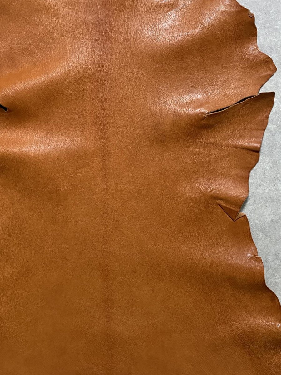 画像5: ヌメゴートシュリンク　キャメル　山羊革　レザークラフト (5)