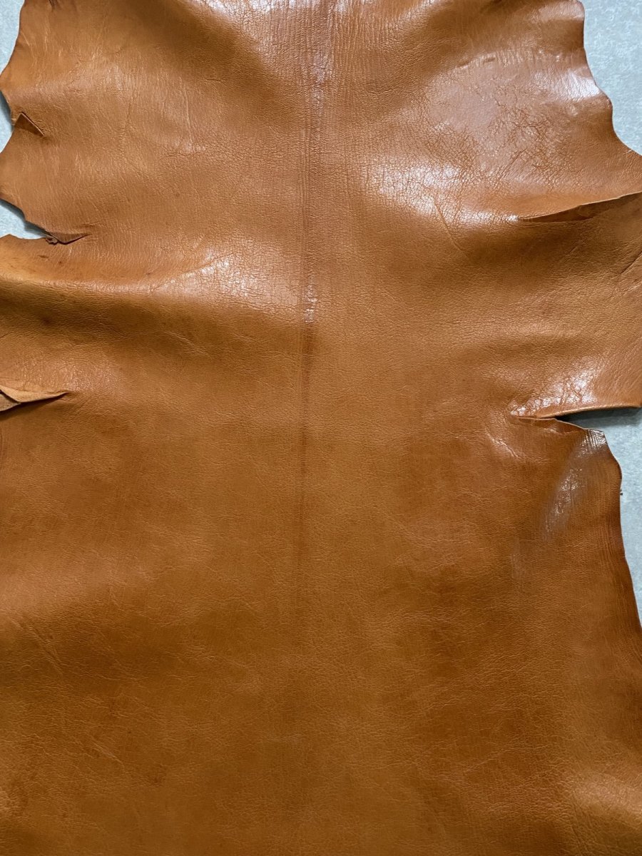 画像2: ヌメゴートシュリンク　キャメル　山羊革　レザークラフト (2)