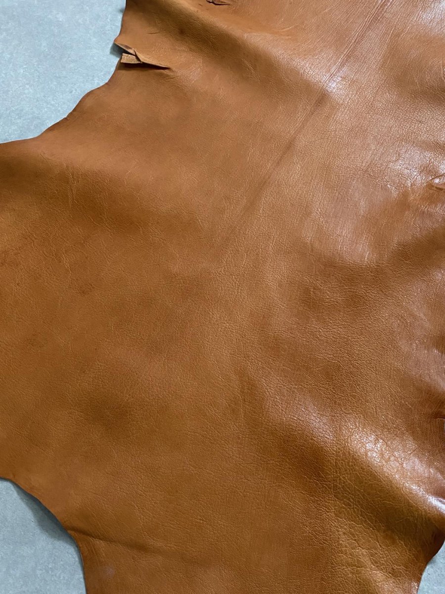 画像9: ヌメゴートシュリンク　キャメル　山羊革　レザークラフト (9)