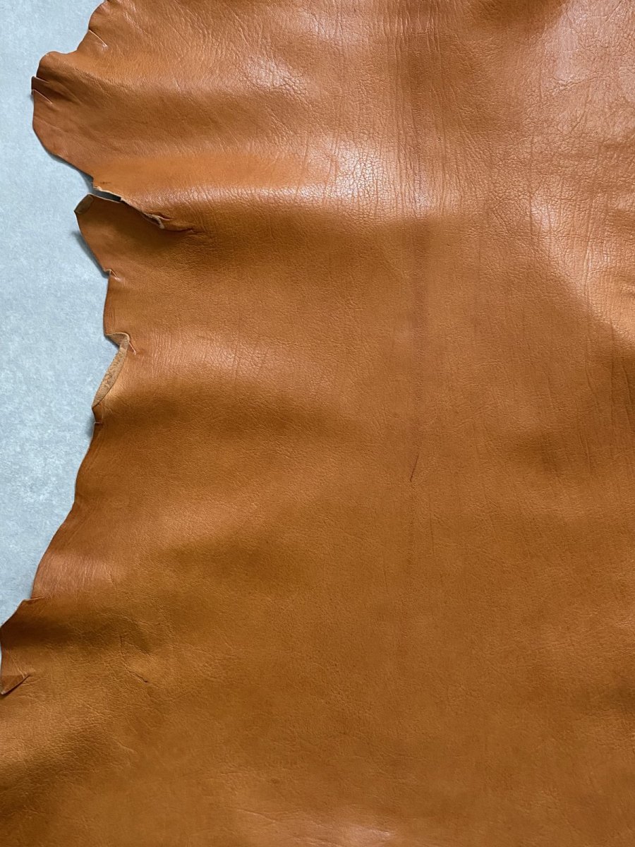 画像6: ヌメゴートシュリンク　キャメル　山羊革　レザークラフト (6)