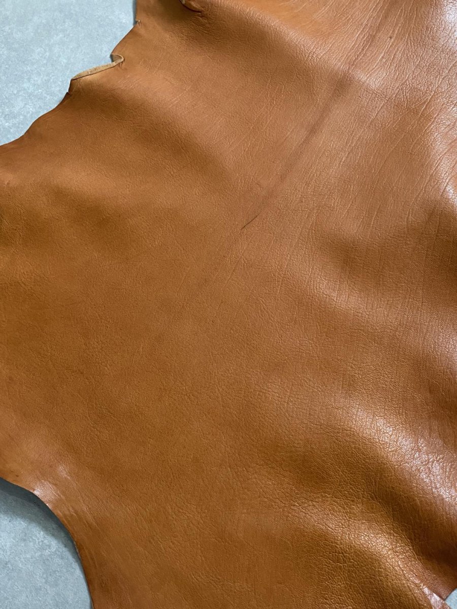 画像9: ヌメゴートシュリンク　キャメル　山羊革　レザークラフト (9)