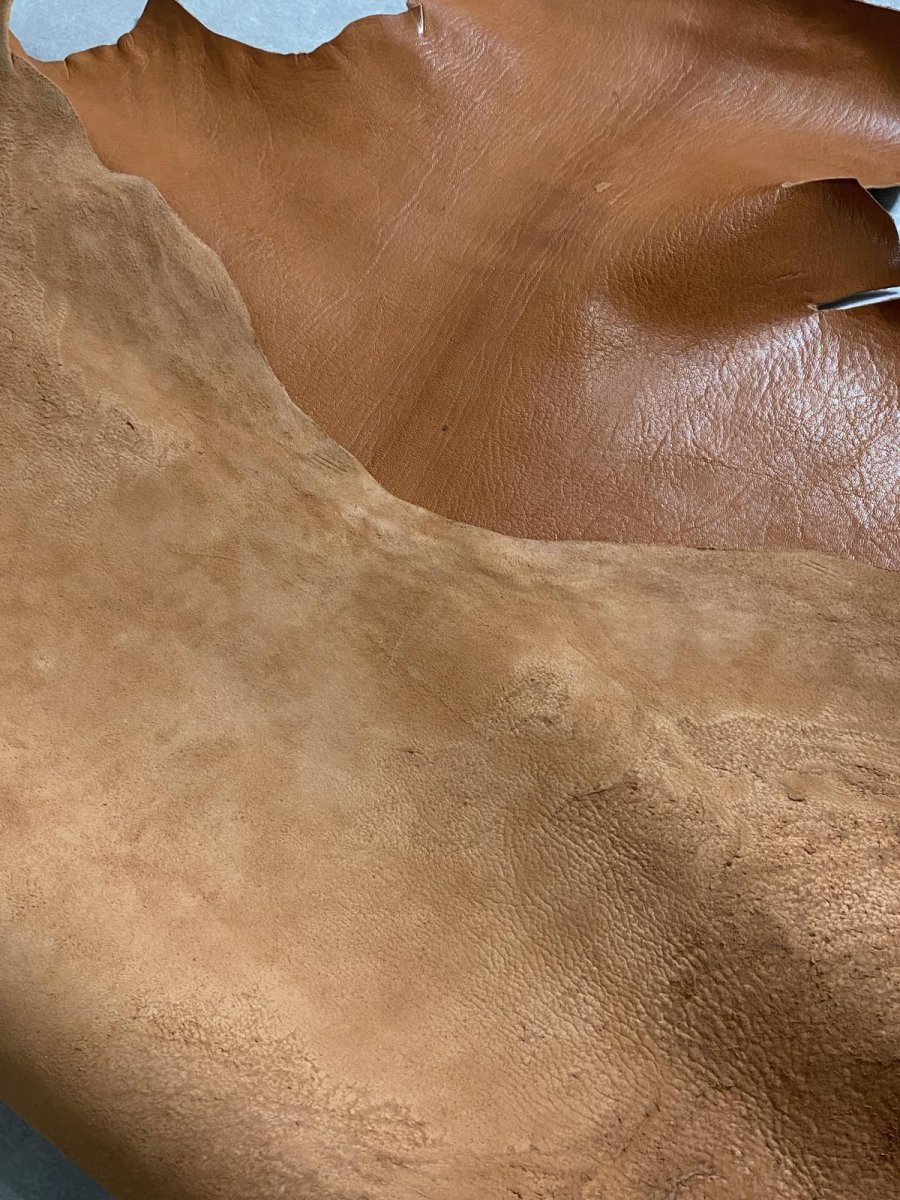 画像10: ヌメゴートシュリンク　キャメル　山羊革　レザークラフト (10)