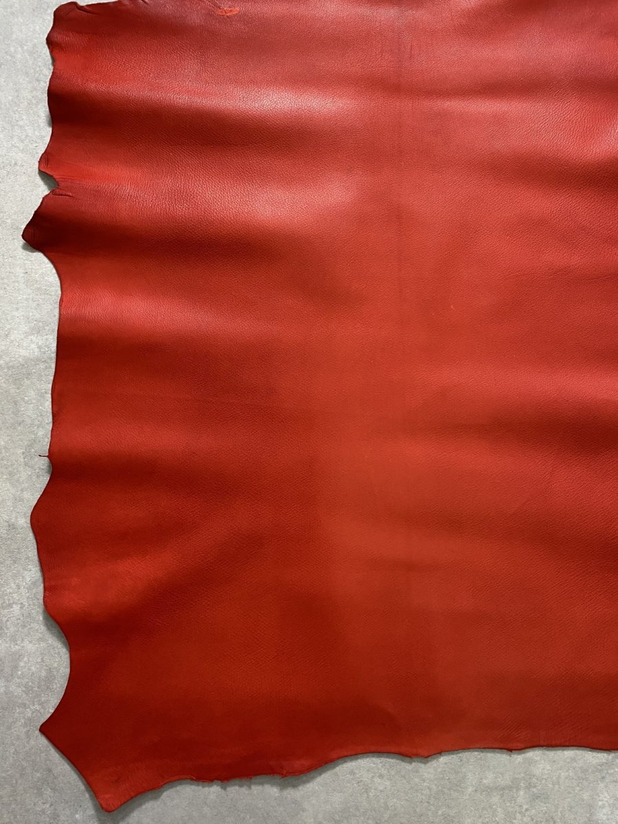 画像6: ゴート革　丸シボ　レッド　山羊革　レザー (6)