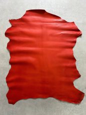 画像1: ゴート革　丸シボ　レッド　山羊革　レザー (1)
