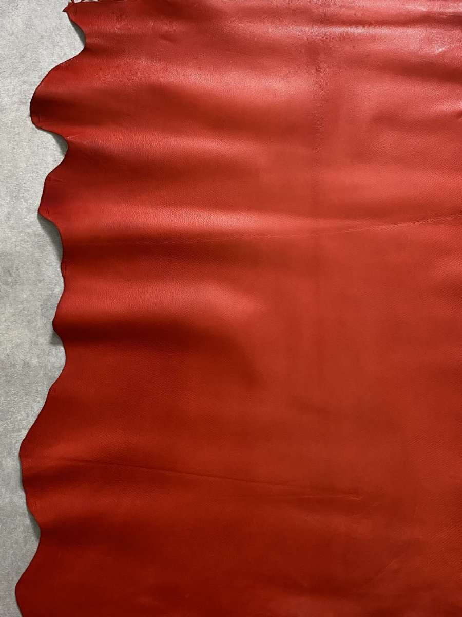 画像7: ゴート革　丸シボ　レッド　山羊革　レザー (7)