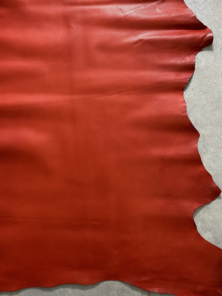 画像8: ゴート革　丸シボ　レッド　山羊革　レザー (8)