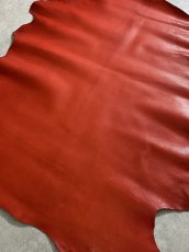 画像4: ゴート革　丸シボ　レッド　山羊革　レザー (4)