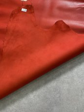 画像9: ゴート革　丸シボ　レッド　山羊革　レザー (9)