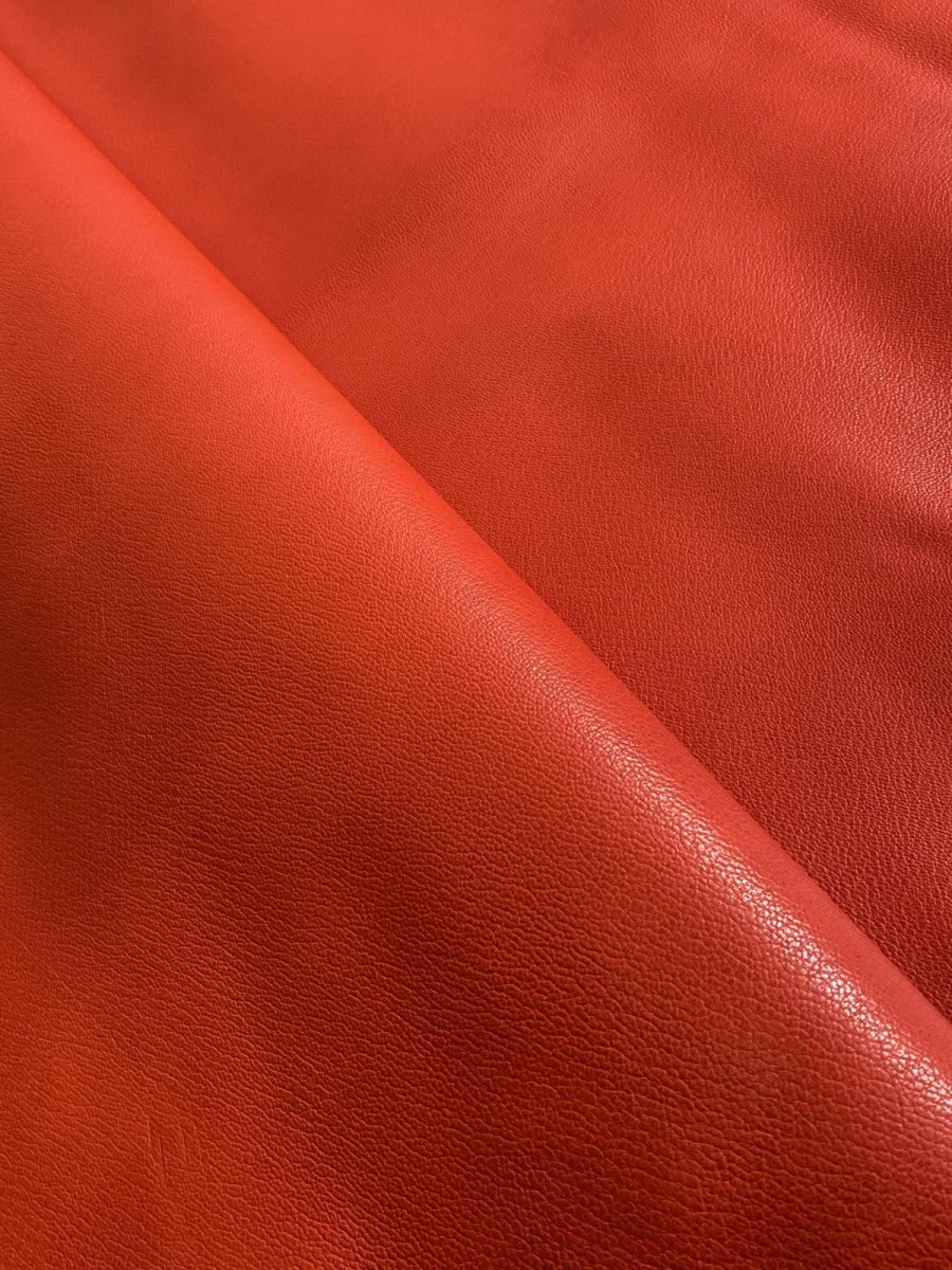 画像2: ゴート革　丸シボ　レッド　山羊革　レザー (2)