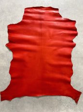 画像1: ゴート革　丸シボ　レッド　山羊革　レザー (1)