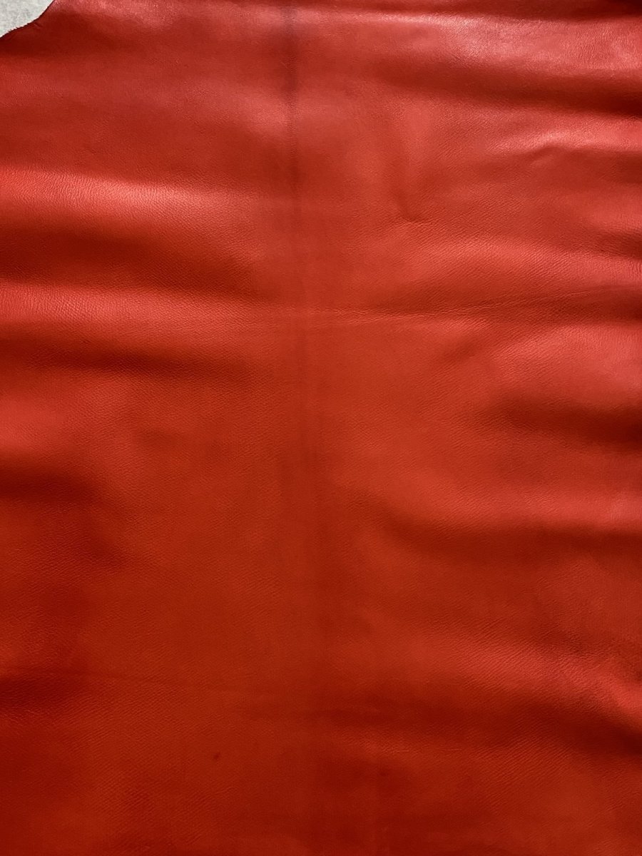 画像5: ゴート革　丸シボ　レッド　山羊革　レザー (5)