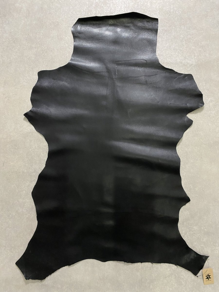 画像1: ゴート革　丸シボ　ブラック　山羊革　レザー (1)