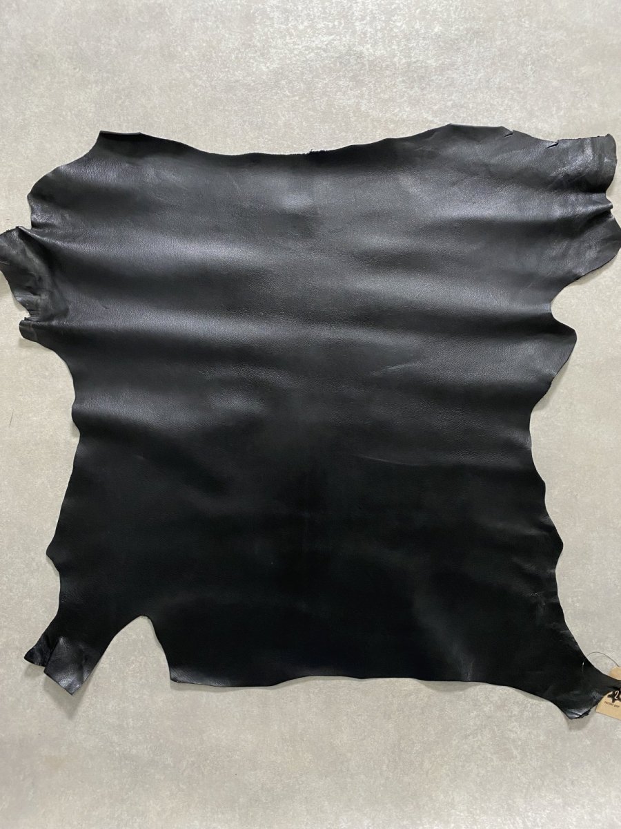 画像1: ゴート革　丸シボ　ブラック　山羊革　レザー (1)