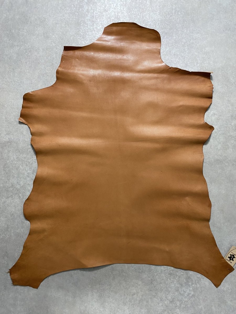 画像1: ゴート革　丸シボ　キャメル　山羊革　レザー (1)