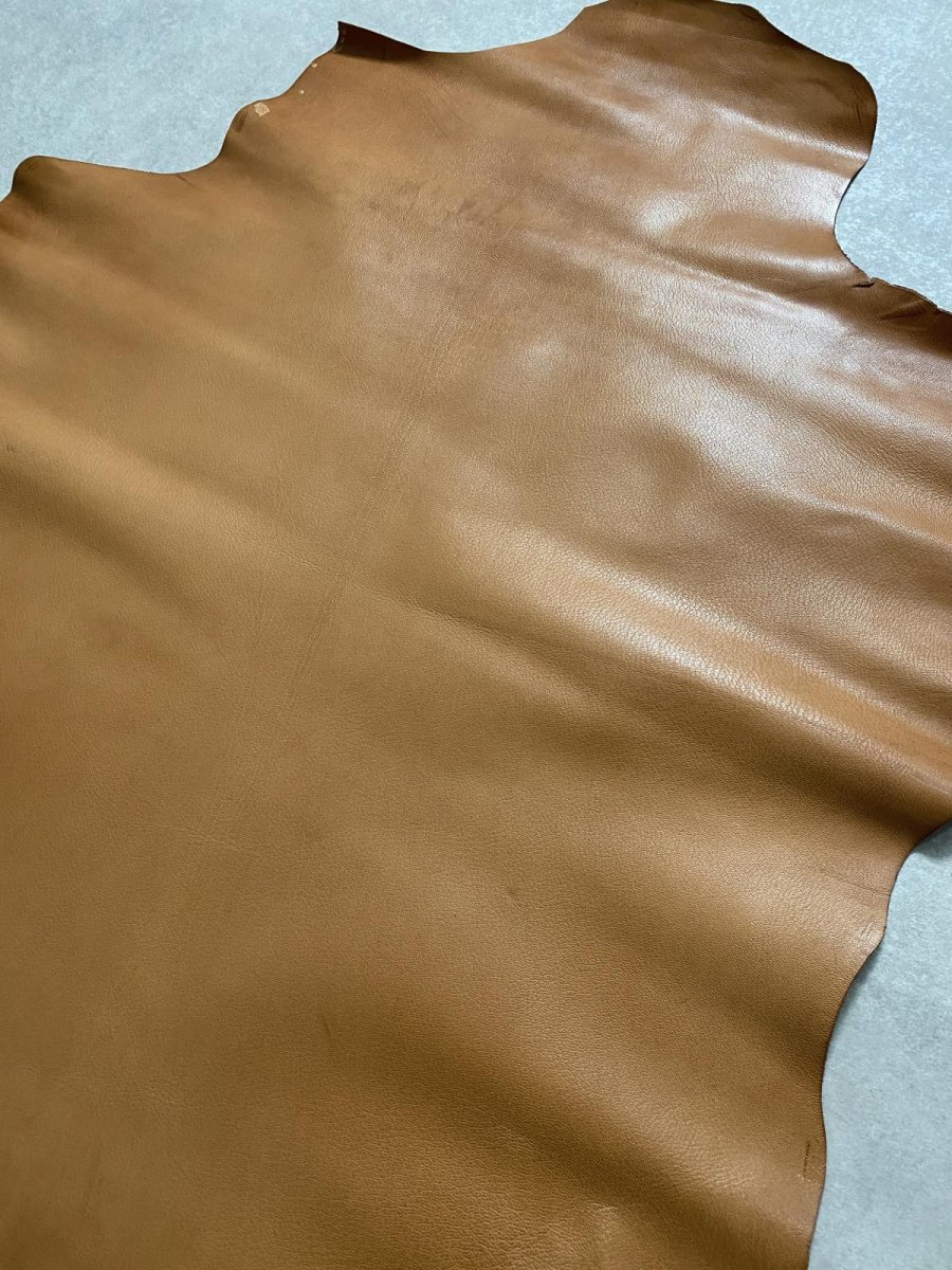画像3: ゴート革　丸シボ　キャメル　山羊革　レザー (3)