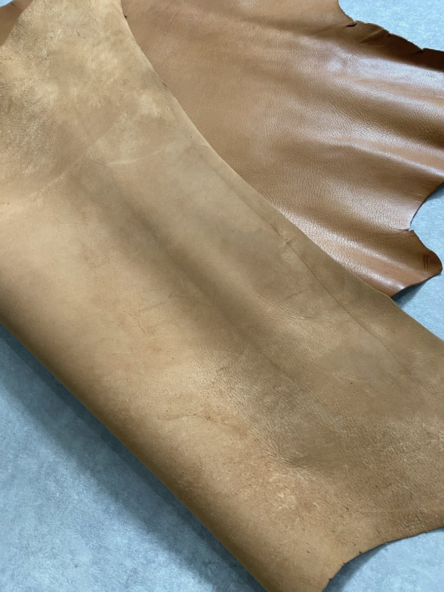 画像8: ゴート革　丸シボ　キャメル　山羊革　レザー (8)