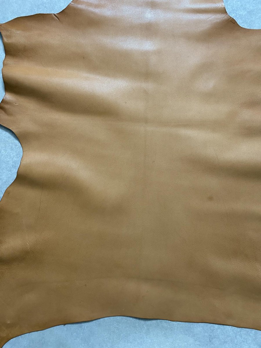 画像7: ゴート革　丸シボ　キャメル　山羊革　レザー (7)