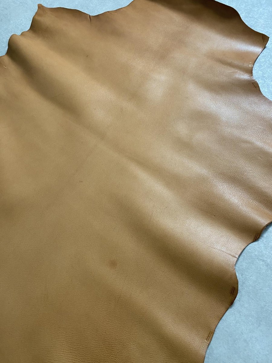 画像3: ゴート革　丸シボ　キャメル　山羊革　レザー (3)