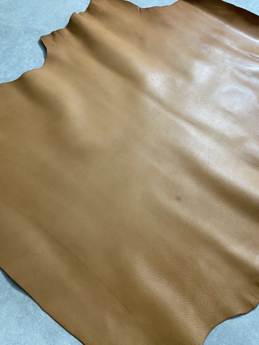 画像4: ゴート革　丸シボ　キャメル　山羊革　レザー (4)