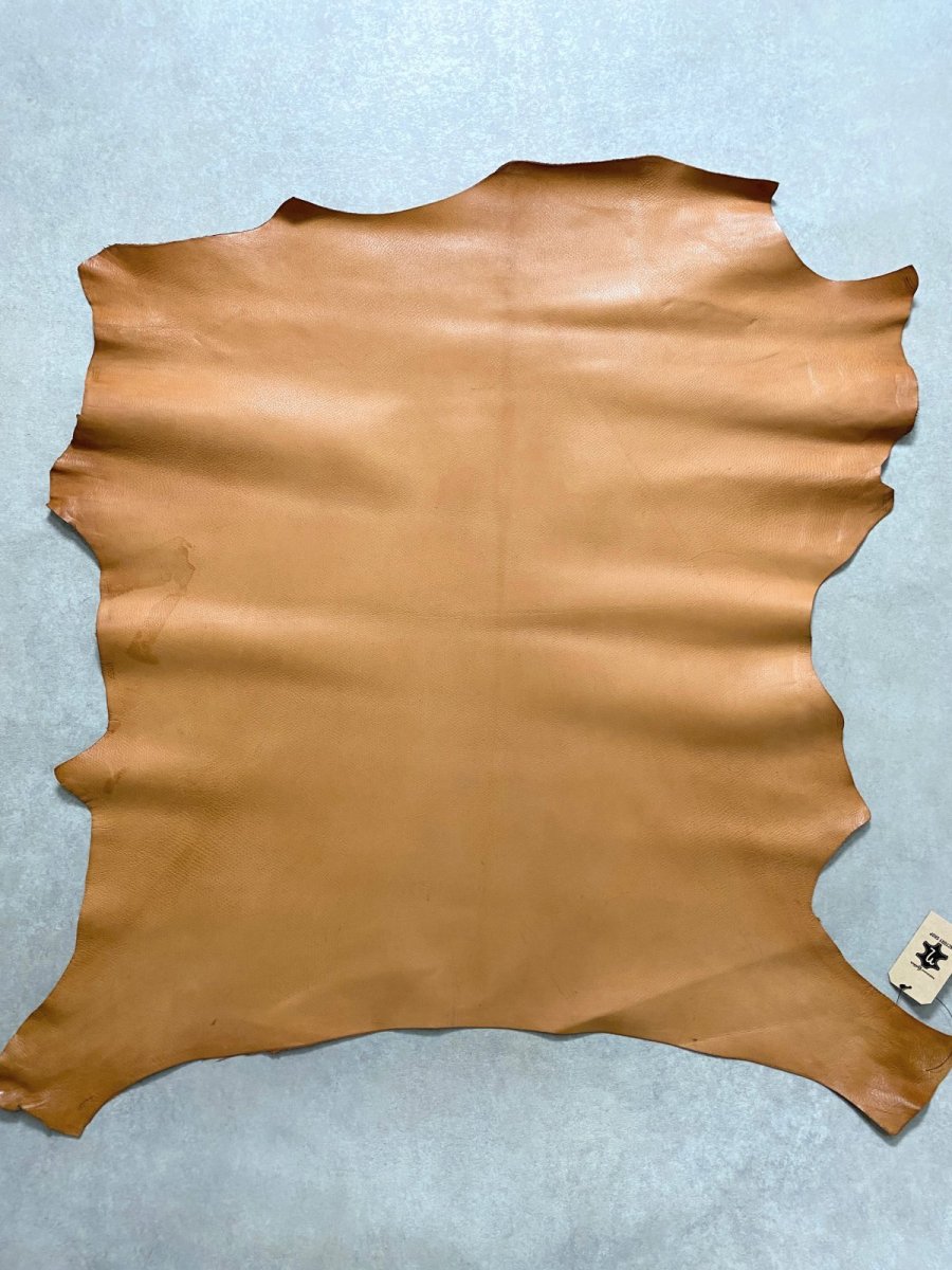 画像1: ゴート革　丸シボ　キャメル　山羊革　レザー (1)