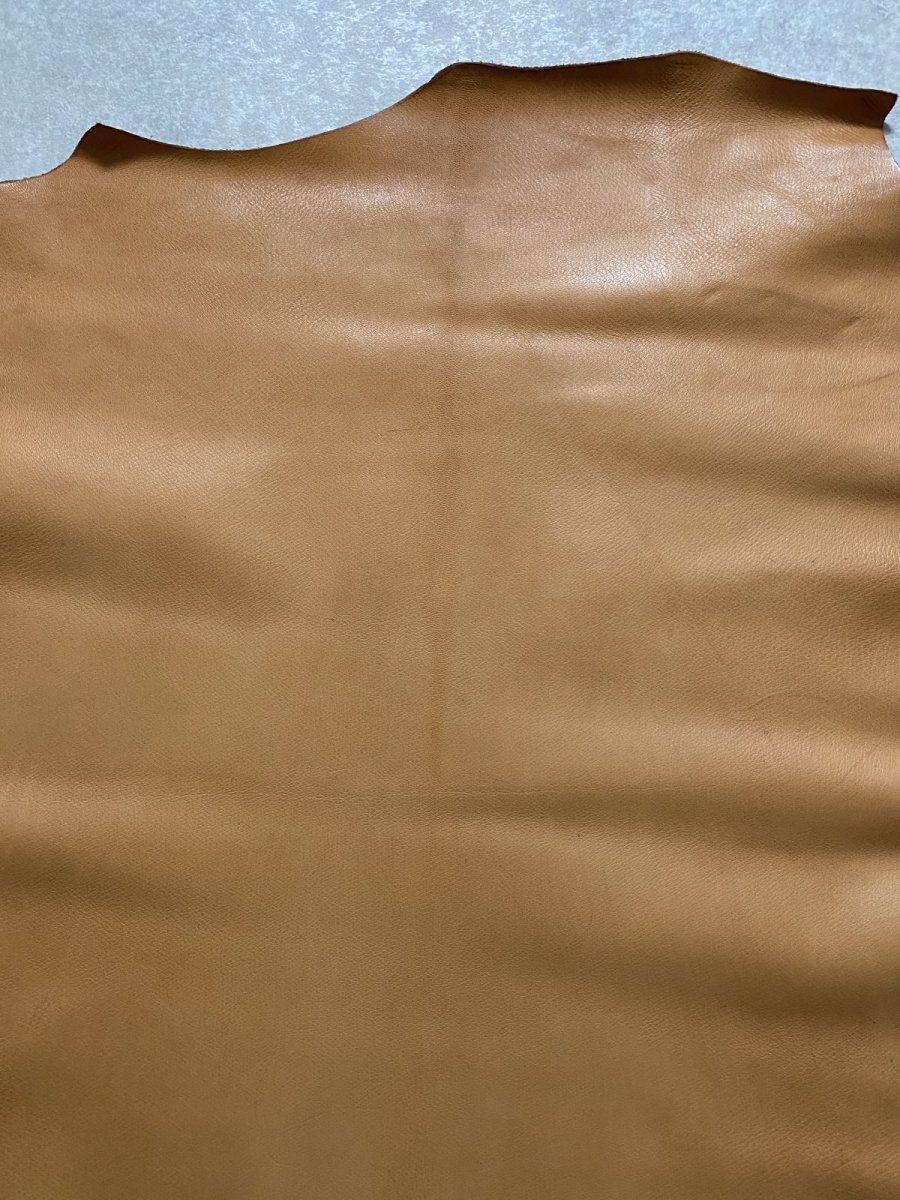 画像6: ゴート革　丸シボ　キャメル　山羊革　レザー (6)