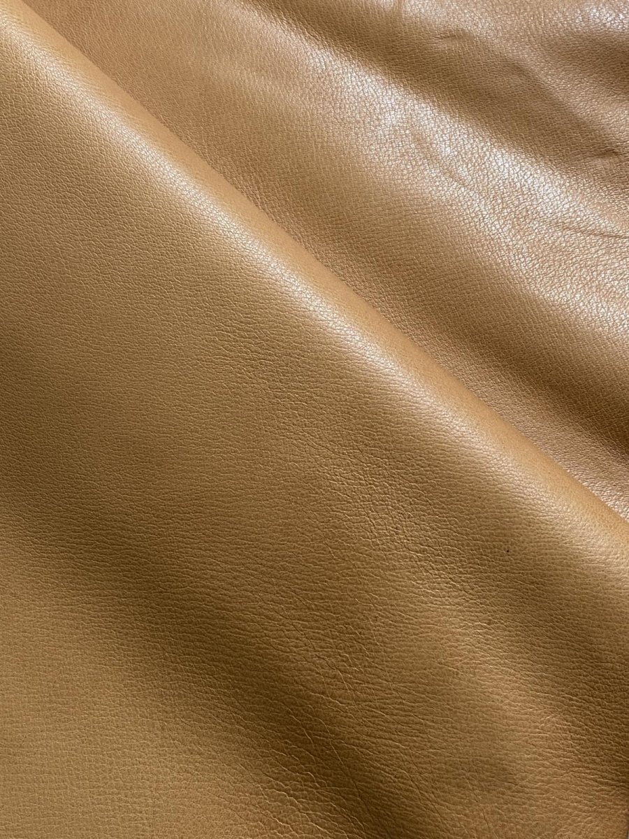 画像2: ゴート革　丸シボ　キャメル　山羊革　レザー (2)