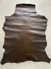 画像1: ゴート革　丸シボ　こげ茶　山羊革　レザー (1)