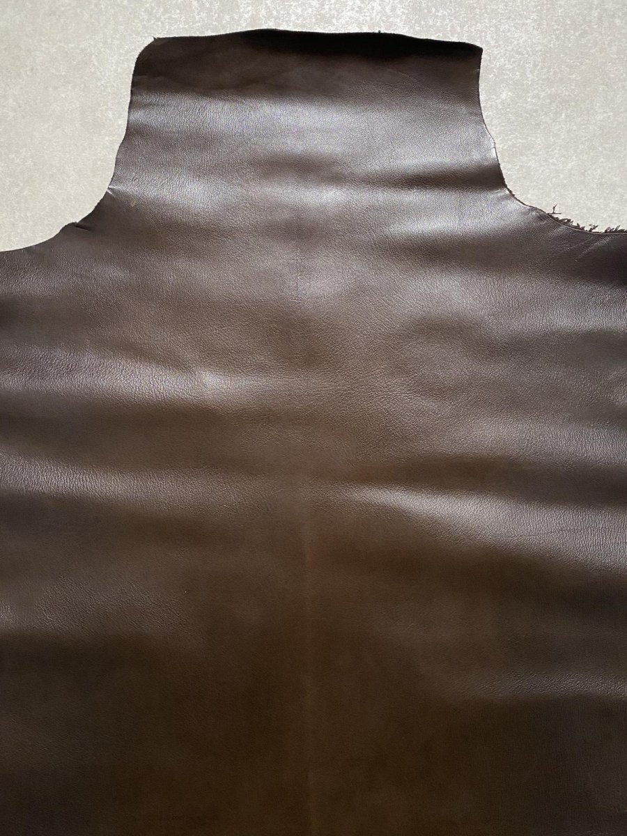 画像6: ゴート革　丸シボ　こげ茶　山羊革　レザー (6)