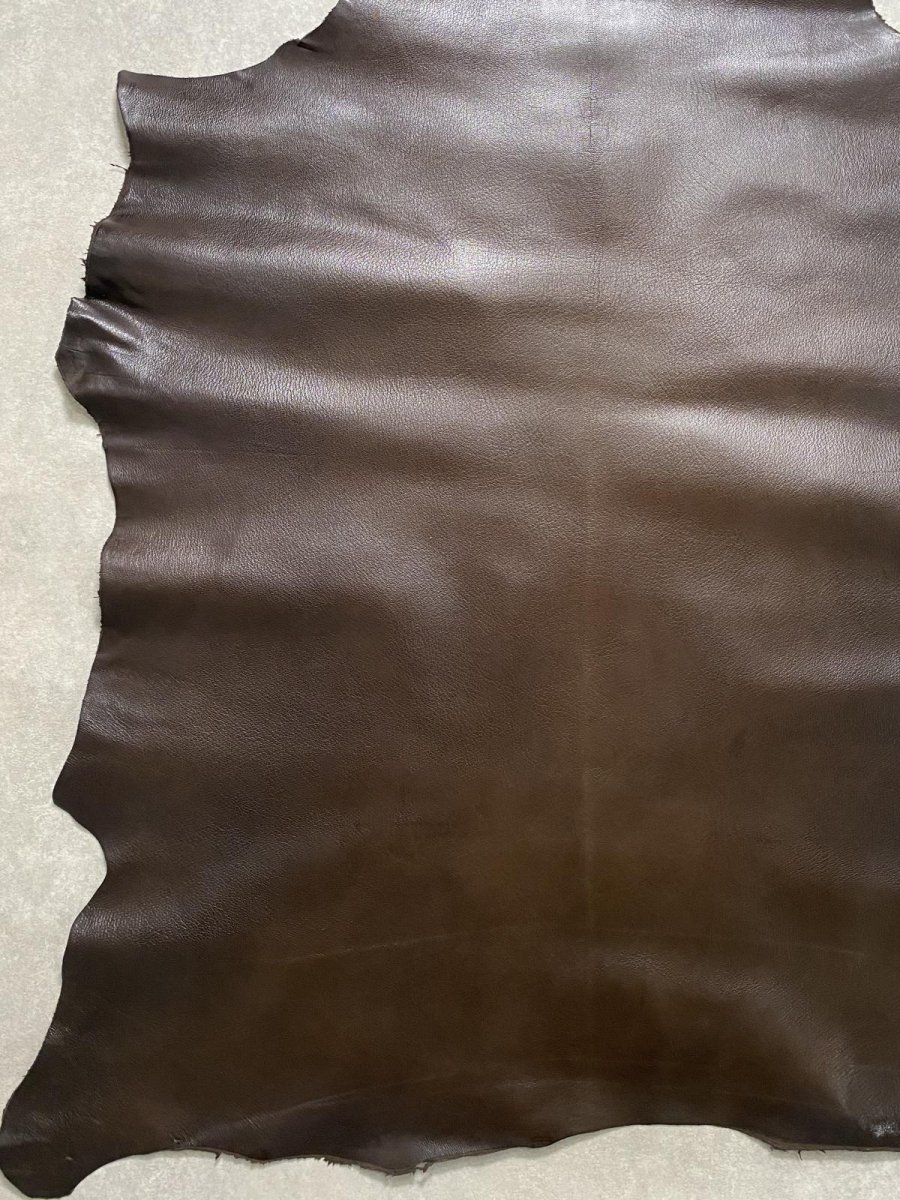 画像7: ゴート革　丸シボ　こげ茶　山羊革　レザー (7)