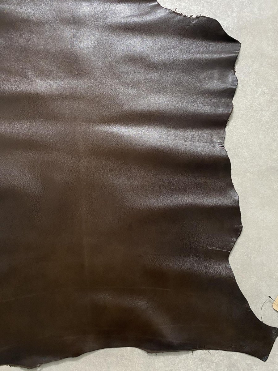 画像8: ゴート革　丸シボ　こげ茶　山羊革　レザー (8)