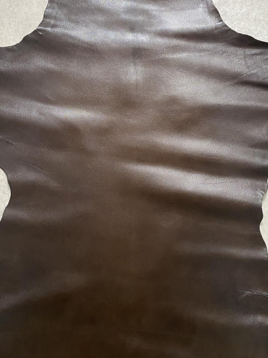 画像5: ゴート革　丸シボ　こげ茶　山羊革　レザー (5)