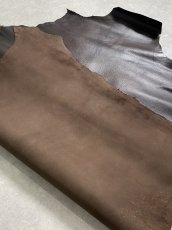 画像9: ゴート革　丸シボ　こげ茶　山羊革　レザー (9)