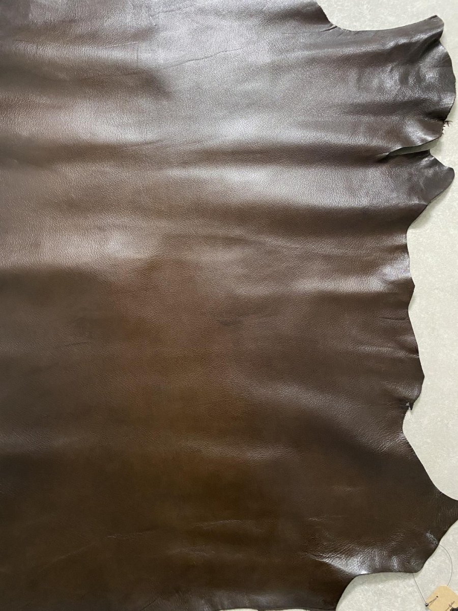 画像8: ゴート革　丸シボ　こげ茶　山羊革　レザー (8)