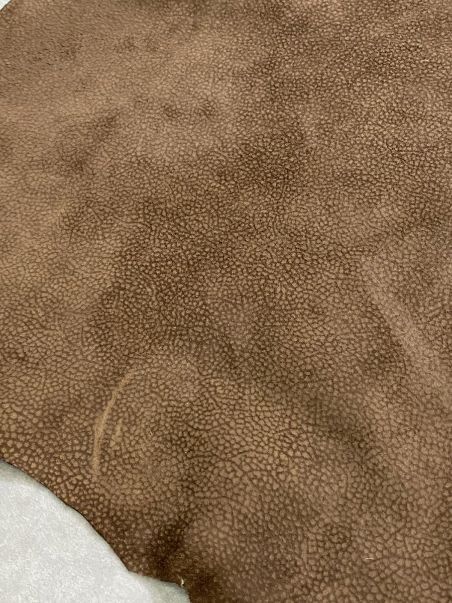 画像6: ゴート革　スウェード型押し　こげ茶　山羊革　 (6)