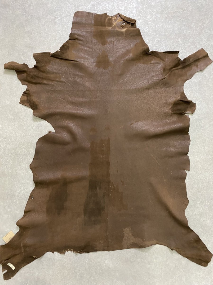 画像6: ゴート革　スウェード型押し　こげ茶　山羊革　 (6)