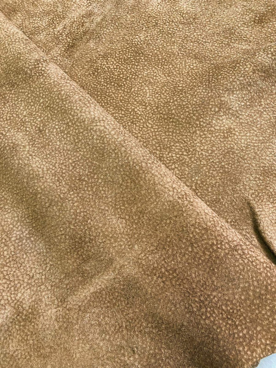 画像2: ゴート革　スウェード型押し　こげ茶　山羊革　 (2)