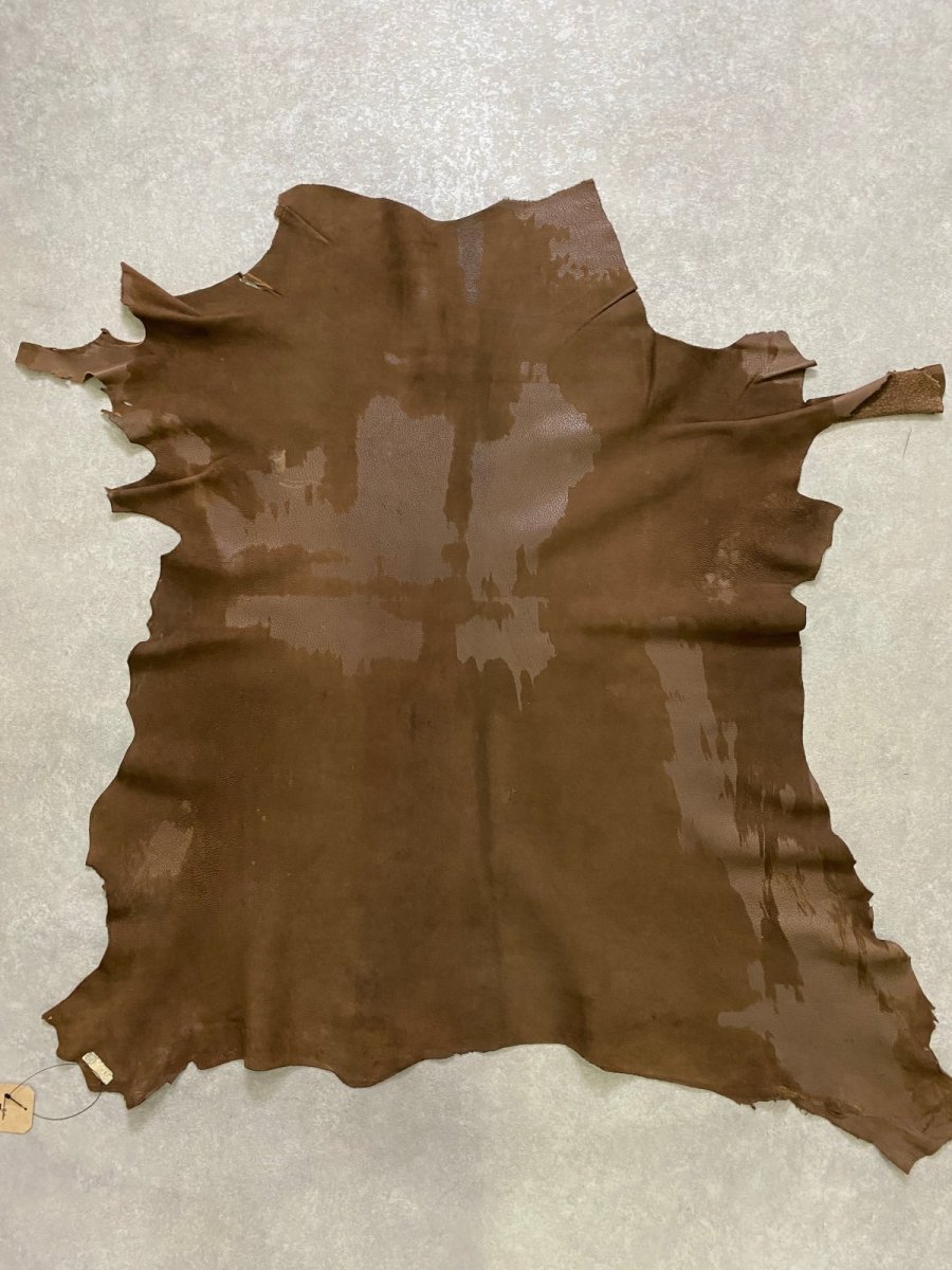 画像5: ゴート革　スウェード型押し　こげ茶　山羊革　 (5)