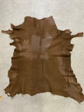 画像5: ゴート革　スウェード型押し　こげ茶　山羊革　 (5)
