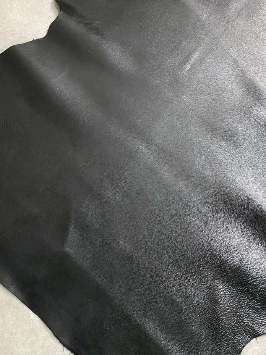画像7: ゴート革　丸シボ　ブラック　山羊革　レザー (7)